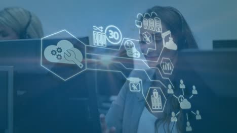 interfaz de negocios global sobre las mujeres que trabajan.