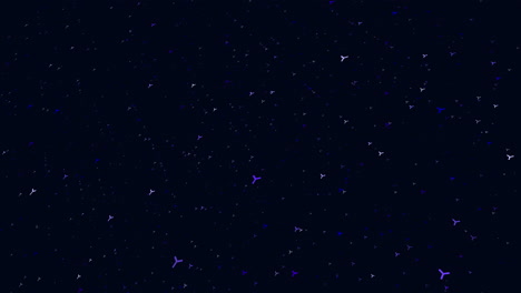 cielo nocturno iluminado puntos verdes dispersos en fondo oscuro