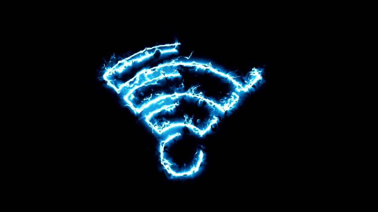 wi-fi 네트워크의 신호, 반이는 에너지 오라의 실루. 두 가지 색상 솔루션