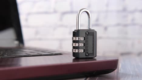 combination lock on a laptop