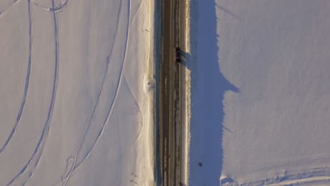 snowy road in winter landscape