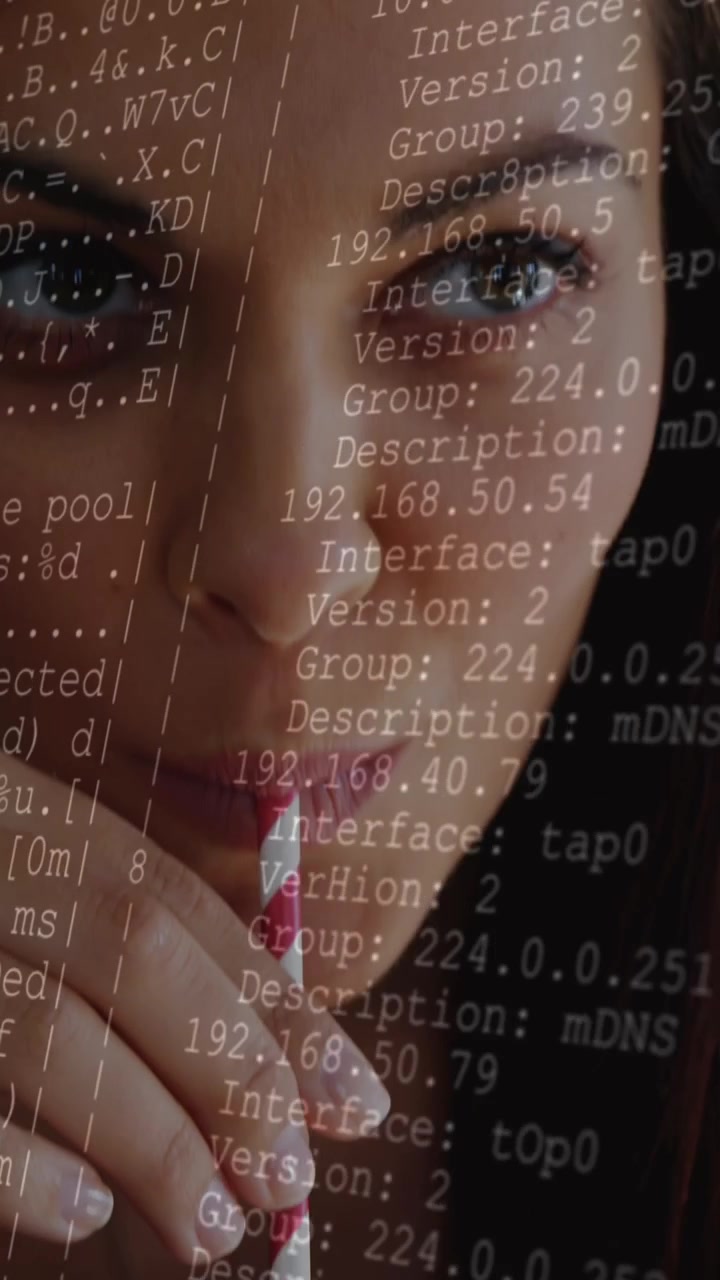 Animazione dell'elaborazione dati su una donna che usa lo smartphone