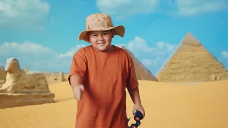 child explorer in egypt