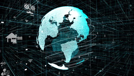 red global de internet en línea y concepto de internet de las cosas