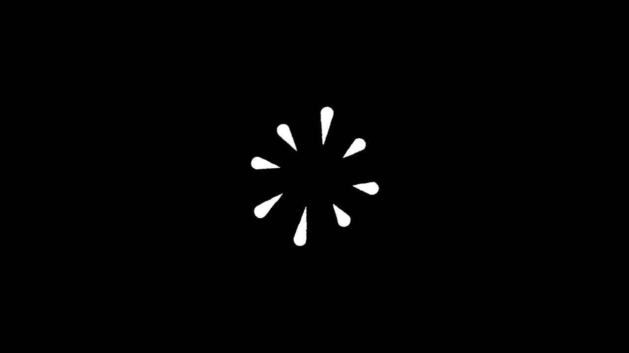 White Loading Spinner Animation on Black Background