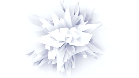 4k. white abstract digital flower. seamless looped.