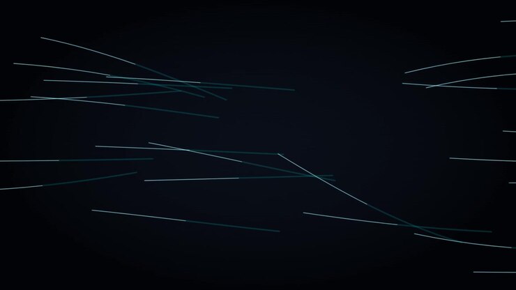 Abstract Motion Background with Thin Glowing Lines on Dark Background