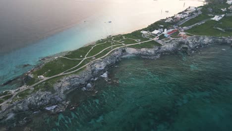 Aerial-of--Isla-Mujeres-Mexico-Riviera-Maya-Cancun