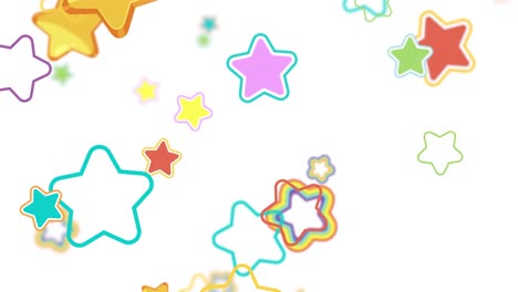 estrelas vibrantes caem em uma dança lúdica