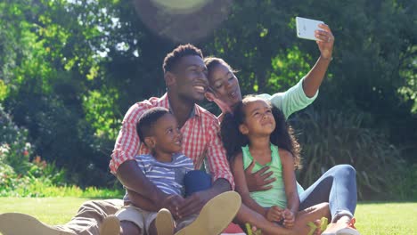a family taking selfie