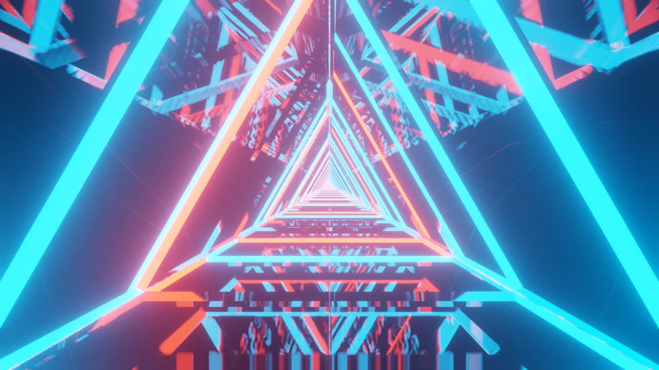 corredor de triángulo de neón