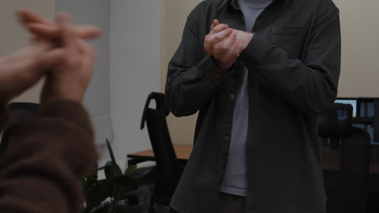 Images of a man in an office