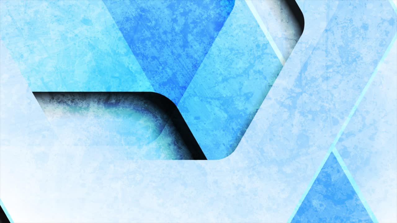 Blue white geometric grunge motion backgroud with hexagons