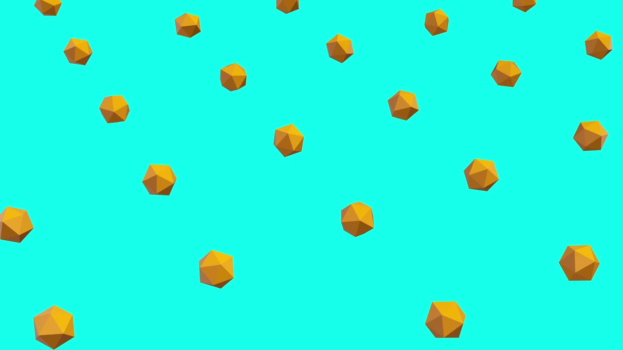 formas geométricas abstractas esferas poli bajas giran. animación de bucle. fondo moderno, diseño de movimiento sin costuras para portada de cartel, pancarta de marca