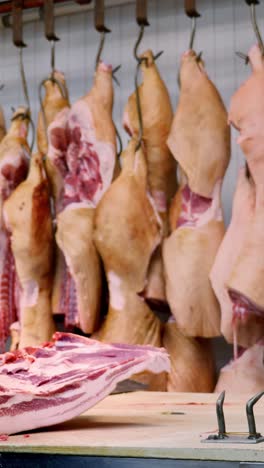 meat processing in a slaughterhouse