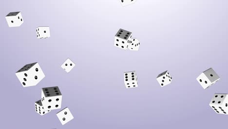 dices falling simple blue background (loopable animation)