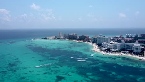 aerial view, cancun resort zone, mexico gulf