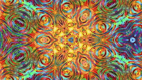 patrón simétrico iridescente líquido como el caleidoscopio con ondas. 3d elegante bucle abstracto bg, estructura ondulada de vidrio líquido brillante con hermosos colores de gradiente. 4k