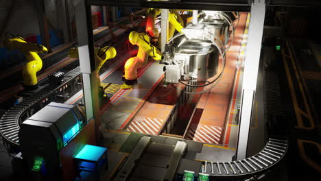 maquinaria automatizada y sistema de transportadores en un entorno de fábrica moderno