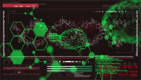 animación del procesamiento de datos sobre un fondo negro