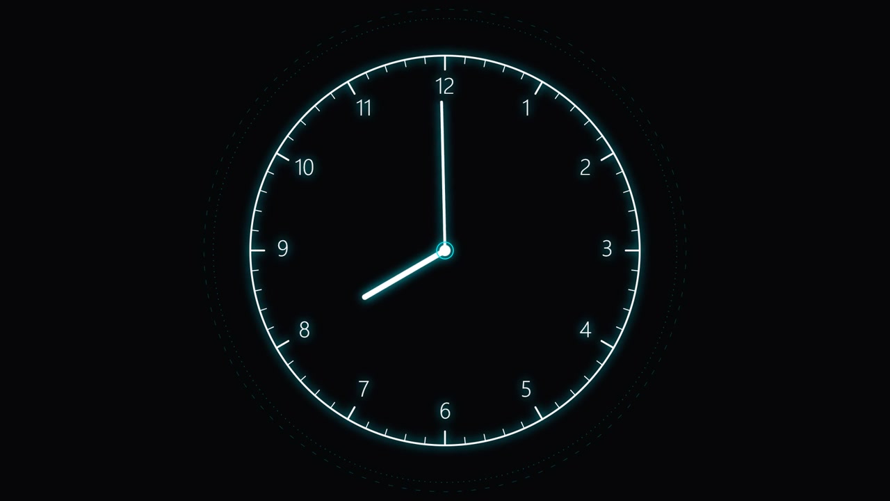 Digital Clock Face Showing Time Passing Rapidly