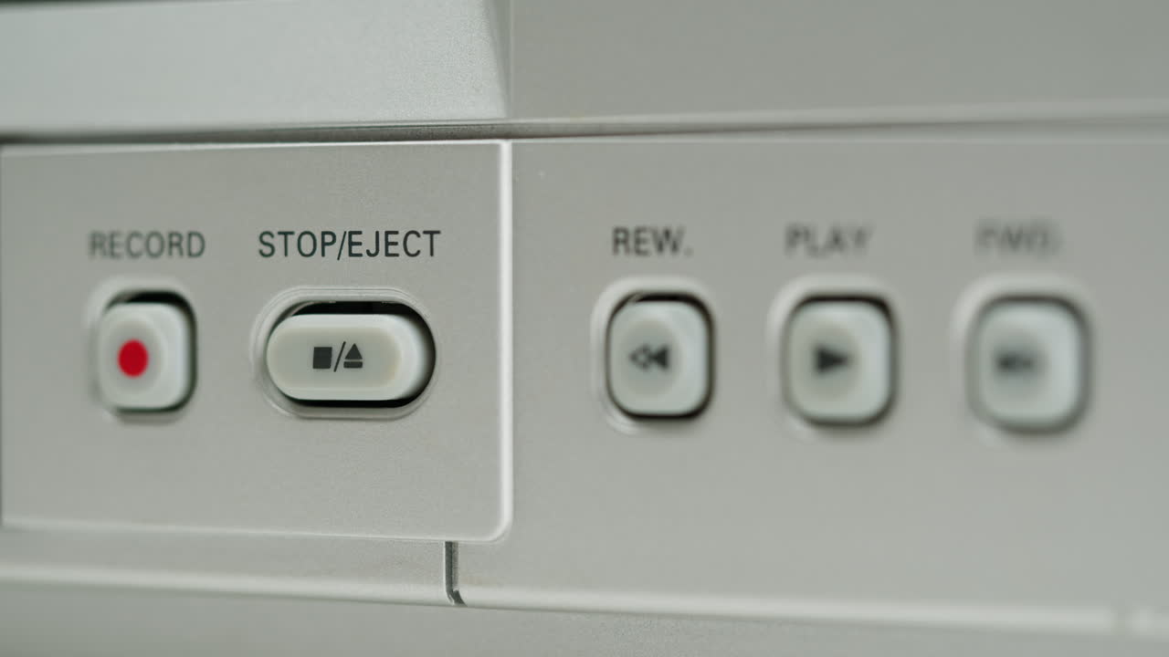 Close-up of DVD player controls