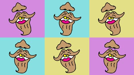 niños dibujando arte pop fondo sin costuras con tema de labios y barba