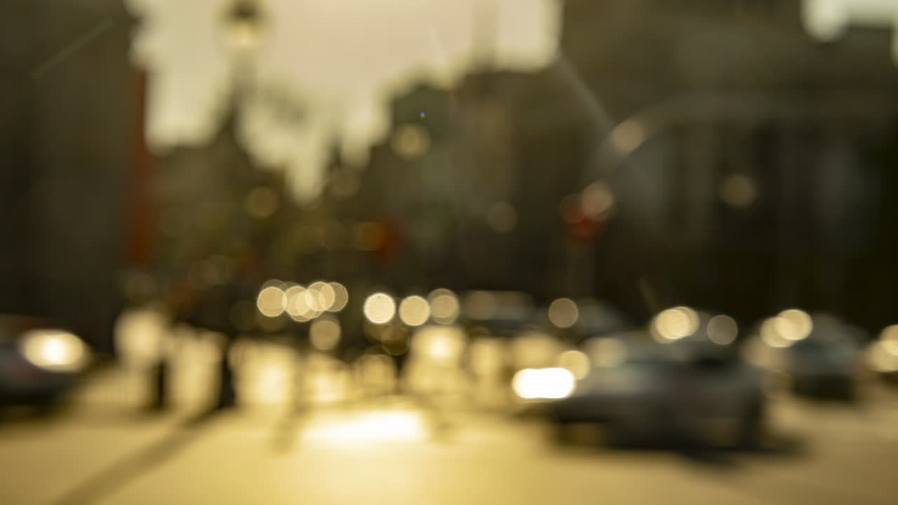 out of focus traffic scene in madrid