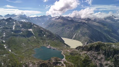 mountains skyline swiss alps nature lake landscape, aerial switzerland