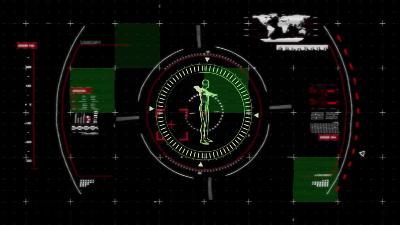 cuerpo humano girando sobre un fondo negro