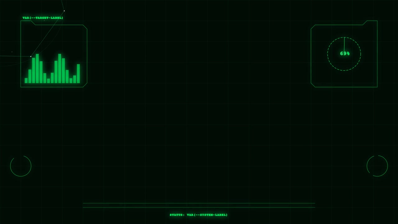 Futuristic Digital Interface with Data Visualization and Loading Progress