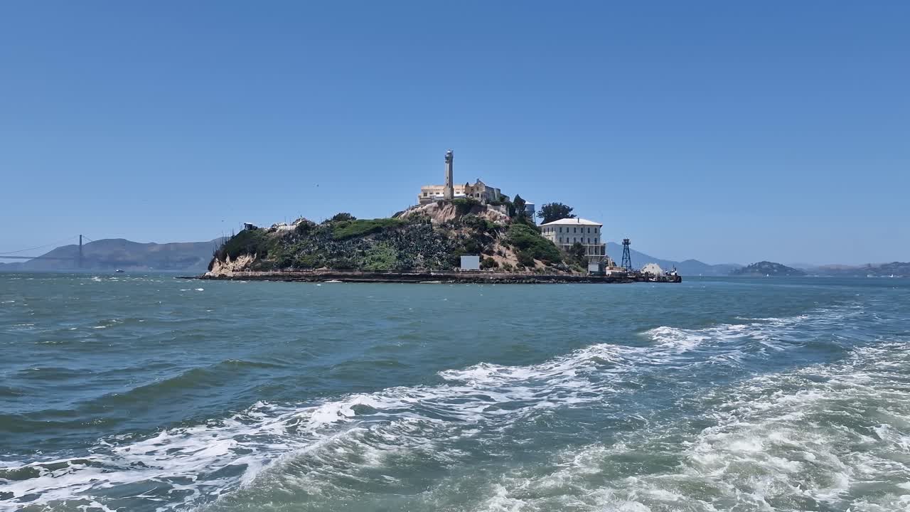 Alcatraz Island and Prison, View From San Francisco Bay Ferry, California USA