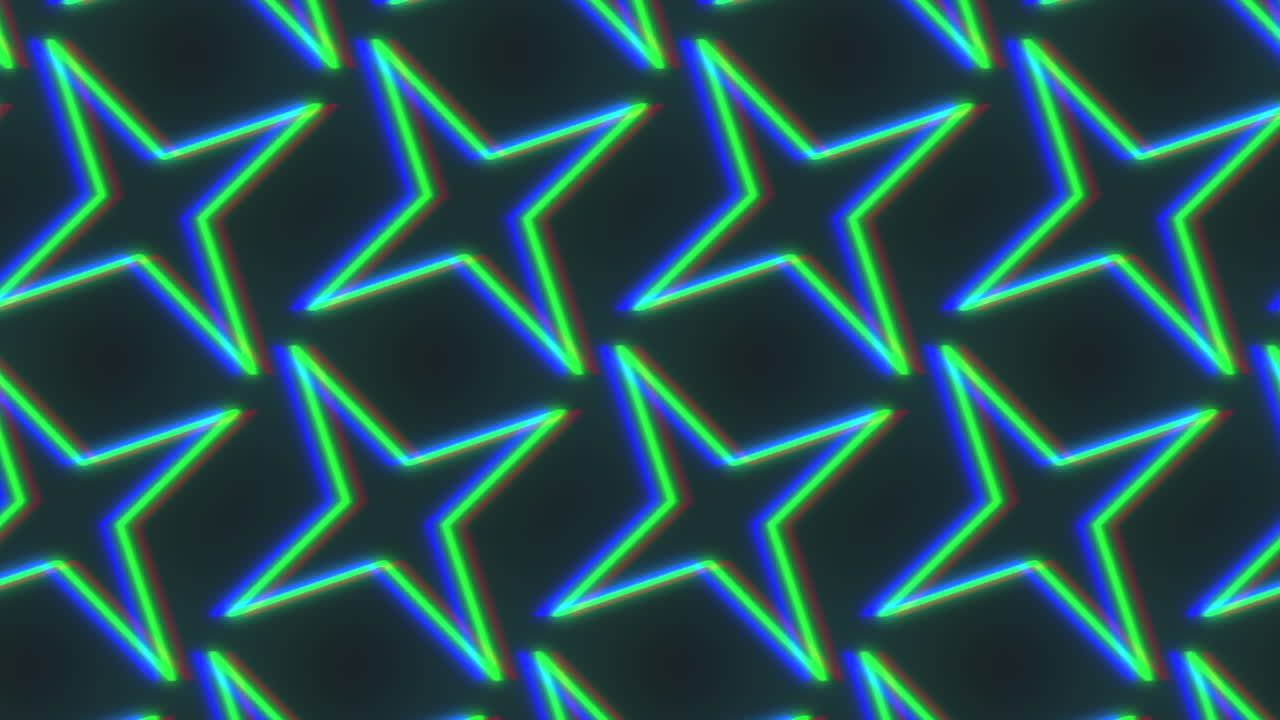 Neon green and blue star pattern