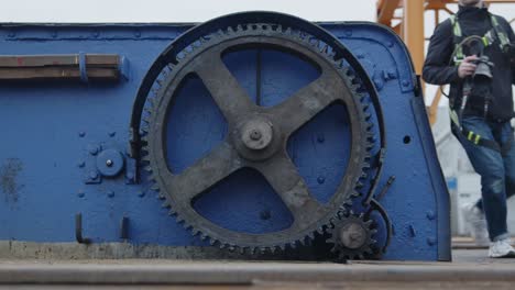 a large and small gear wheels spinning on