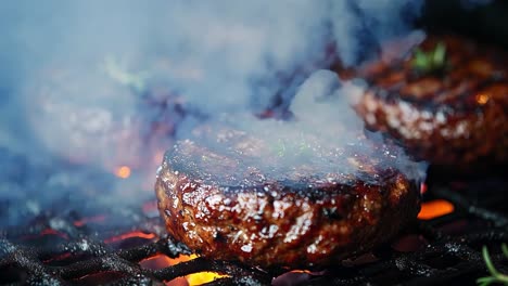 burger on a grill