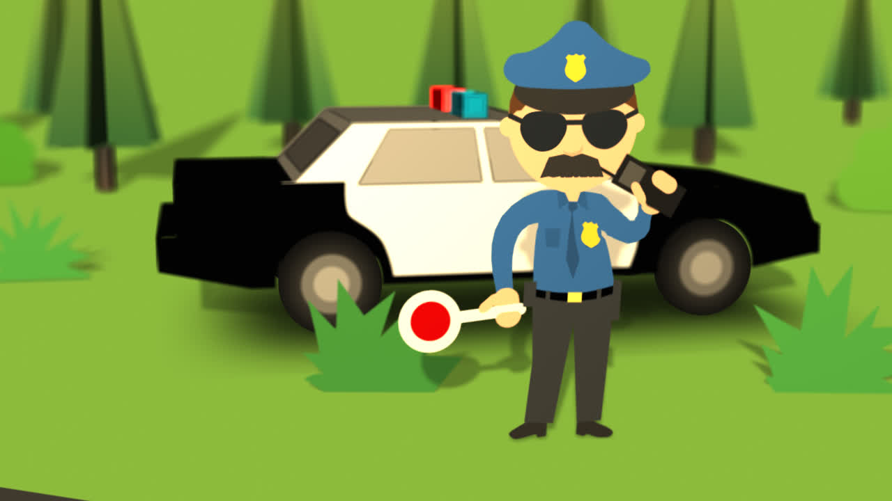 Premium stock video - Police officer conducting a traffic stop