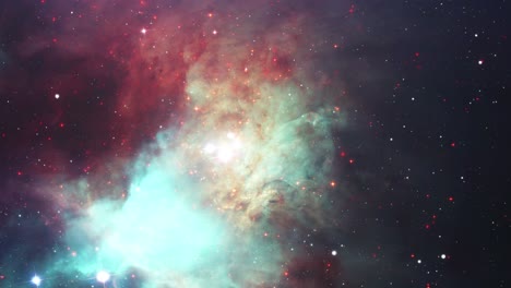 las estrellas y las nubes de nebulosa llenan el espacio.