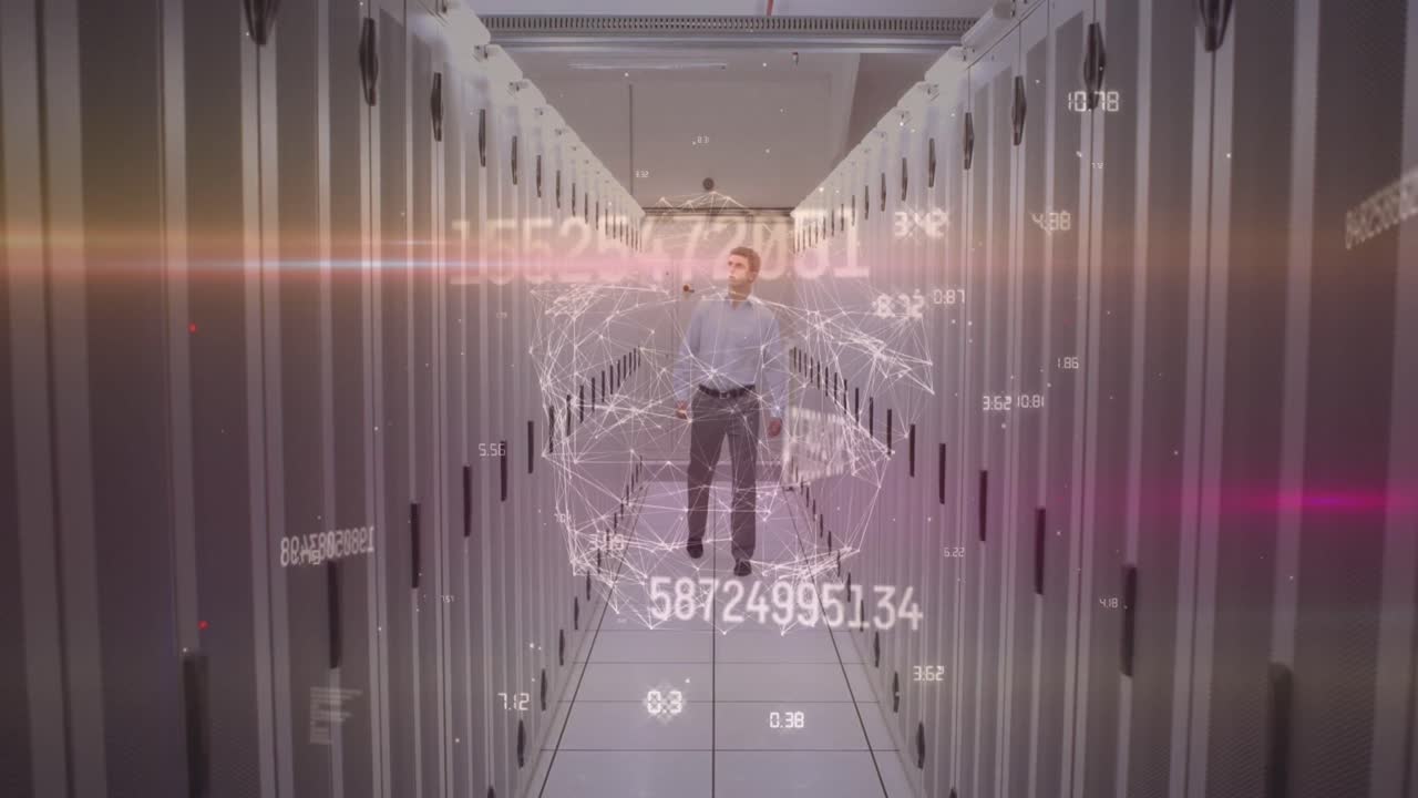 카우카시안 서버  ⁇  노동자에 대한 데이터 처리 애니메이션