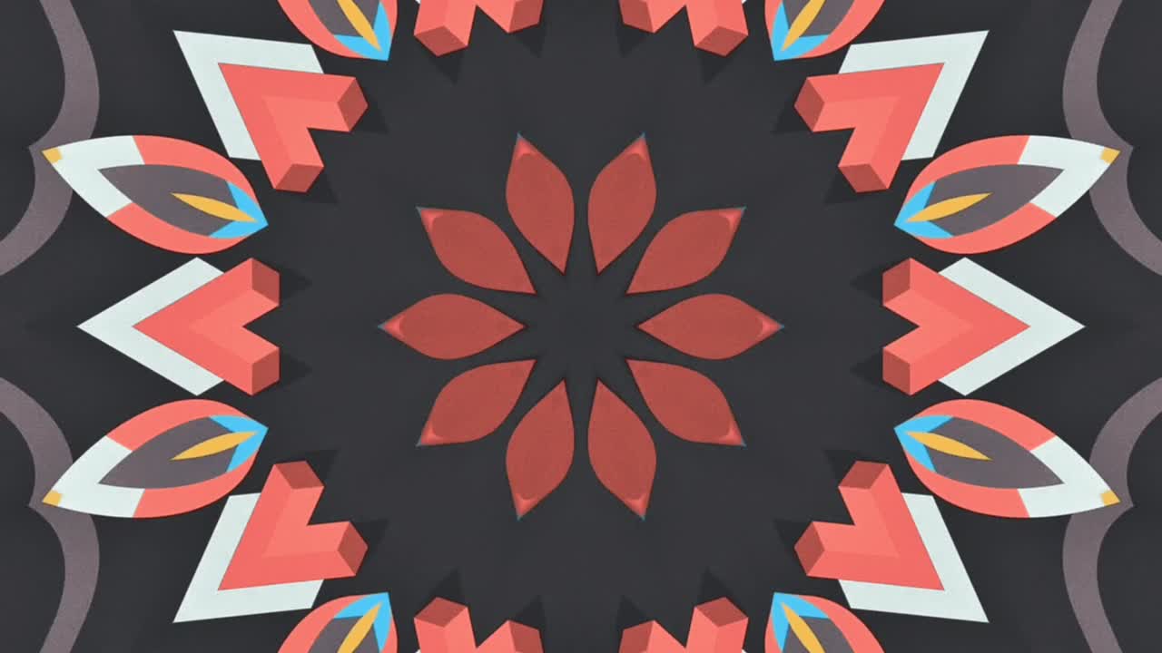 Trippy trance floral circular motion animation