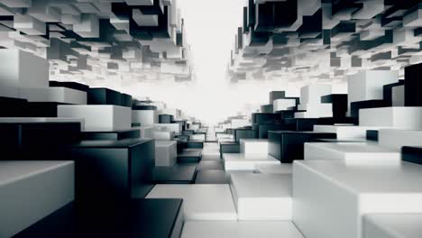 abstract 3d geometric cubes tunnel