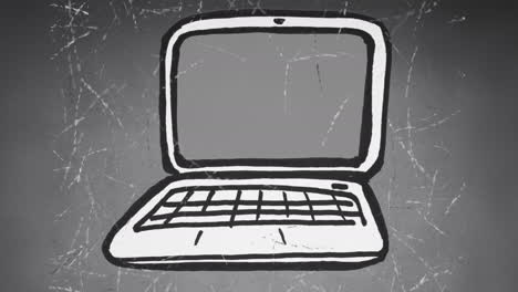 laptop drawn on a grey background