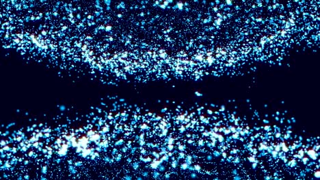 abstract digital background with moving and flicker particles on black background.