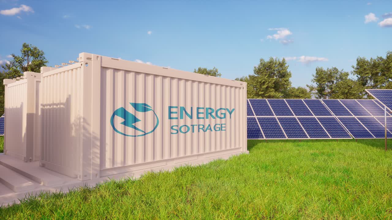 Energy Storage Container with Solar Panels