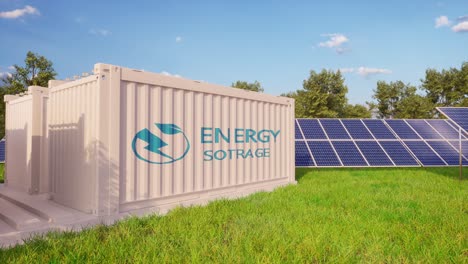 energy storage container with solar panels
