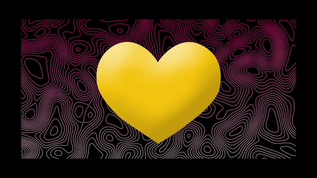 패턴 된 배경에 심장 이모지 디지털 아이콘의 애니메이션