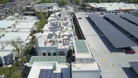 solar panels on rooftop, topanga canyon mall, aerial view, daytime