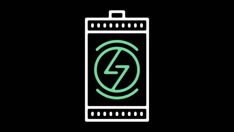 battery recharge line icon animation with alpha