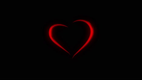 3d stylized red heart rotating in loop on black background