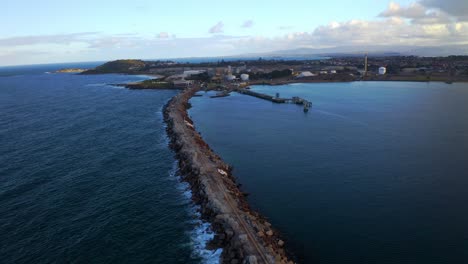 Narrow-Pathway-By-The-Coast-Of-Wollongong-NSW-Australia---aerial-shot