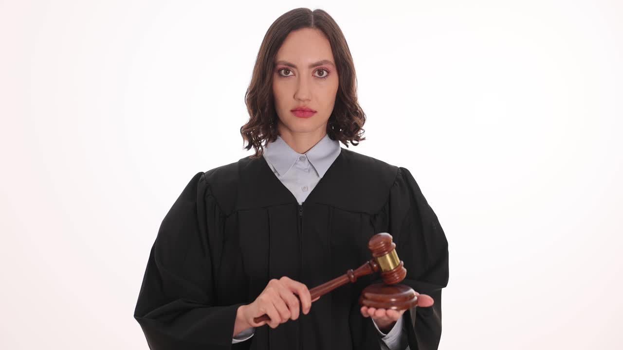 A female judge with a gavel